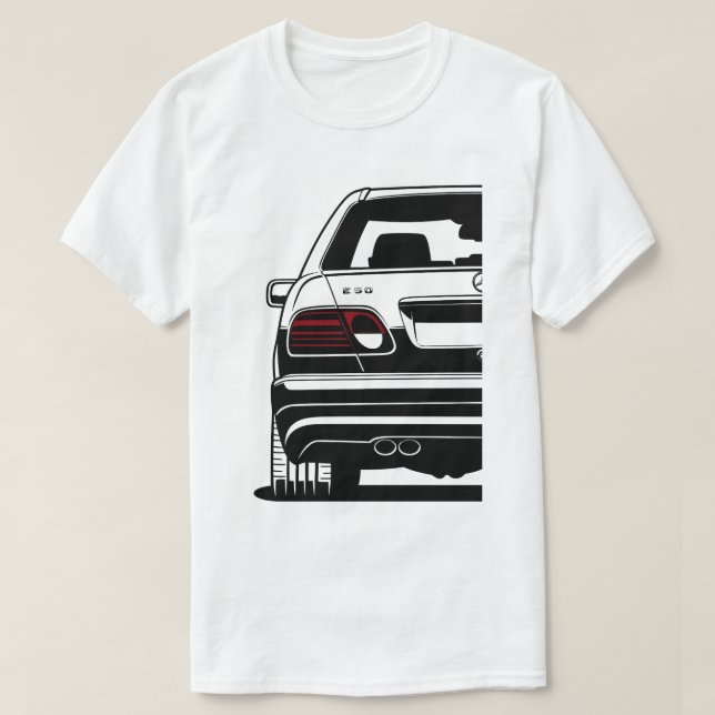 Retro Mercedes W210 Artwork T Shirt (Design framsida)