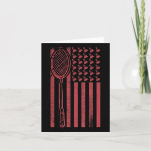 Retro Merica USA flagga Badminton Player Sport Shu Kort