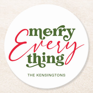 Retro Merry All Minimalist Helgdag Underlägg Papper Rund