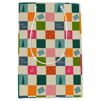 Retro Merry and Bright Christmas Wrapping Paper