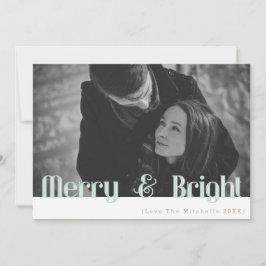 Retro Merry & Bright | Helgdag Photo Julkort