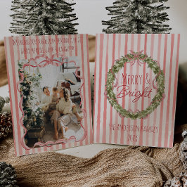 Retro Merry & Bright Rand God jul Bow Wand Julkort