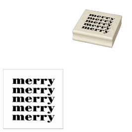 Retro "merry" christmas stämpel