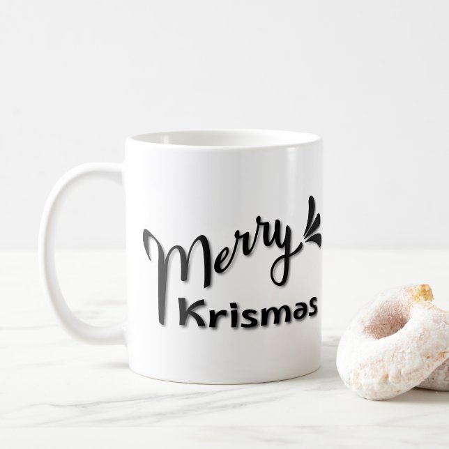 Retro Merry Christmas Style Kaffemugg (Med munk)