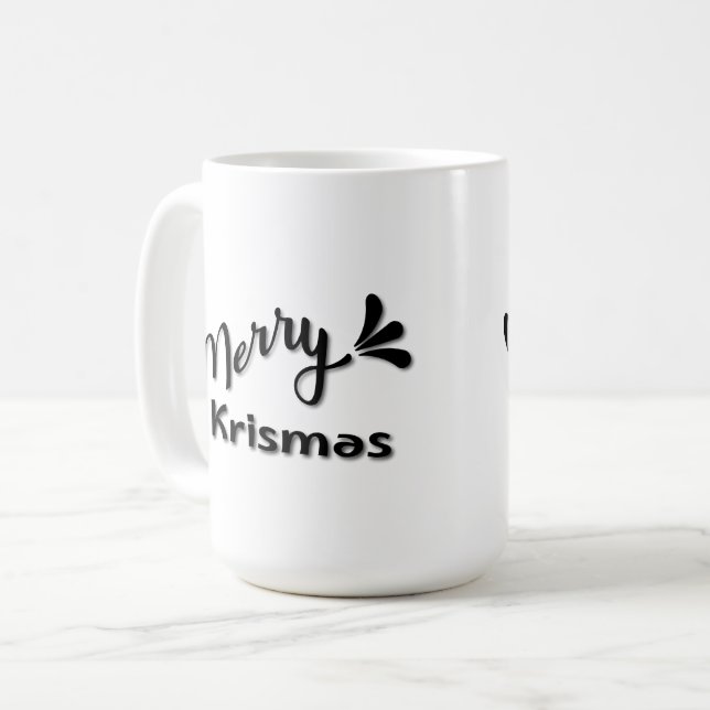 Retro Merry Christmas Style Kaffemugg (Framsida vänster)