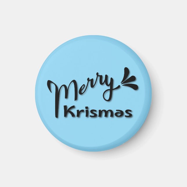 Retro Merry Christmas Style Magnet (Framsidan)