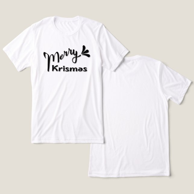 Retro Merry Christmas Style T Shirt (Design fram och bak)