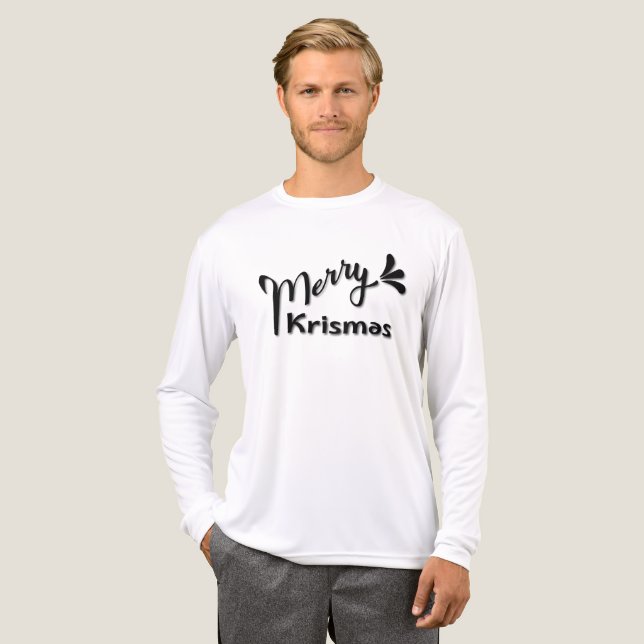 Retro Merry Christmas Style T Shirt (Hel framsida)