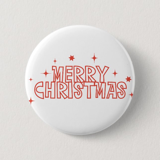 Retro Merry Christmas Typography Knapp (Framsida)