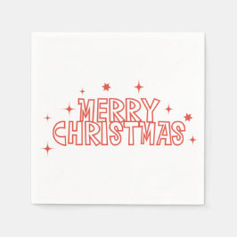 Retro Merry Christmas Typography Pappersservett