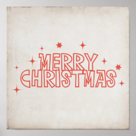 Retro Merry Christmas Typography Poster