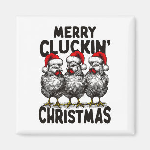 Retro Merry Cturin's jul Roligt Chicken Santa F Magnet