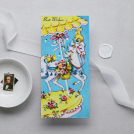 Retro Merry-Go Round Best Önskemål Birthday Card