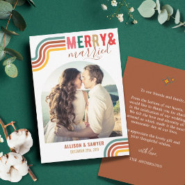 Retro Merry & Married 1 Photo Minimalist-Helgdag Tack Kort