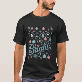 Retro Merry och Bright Mid Century Modern Christma T Shirt