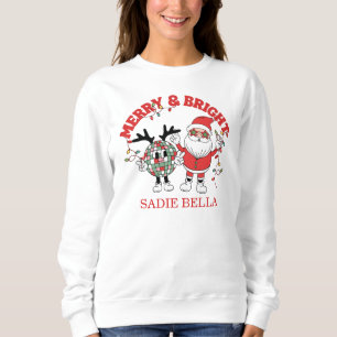 Retro Merry och ljus jul T Shirt