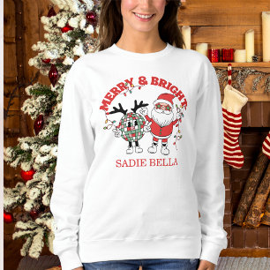 Retro Merry och ljus jul T Shirt