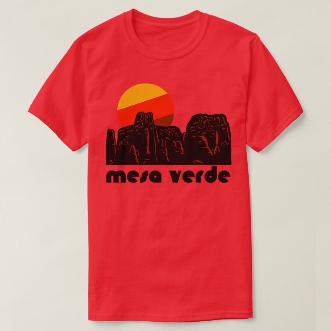 Retro Mesa Verde Tourist Souvenir National Park De T Shirt (Design framsida)