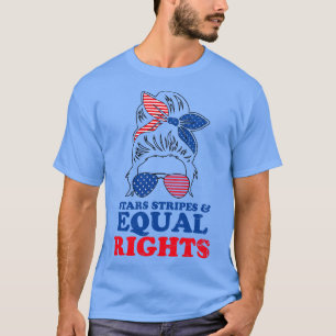 Retro Messy Bun Pro Choice Stars Rand Equal Rig T Shirt