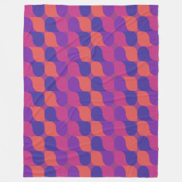 Retro Metaballs Abstrakt Geometrisk Mönster Fleecefilt