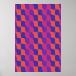 Retro Metaballs Abstrakt Geometrisk Mönster Poster