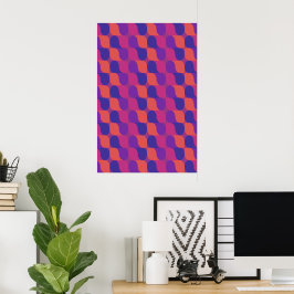 Retro Metaballs Abstrakt Geometrisk Mönster Poster