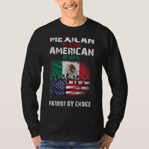 Retro Mexican by Blood American by Birth Patriot B T Shirt