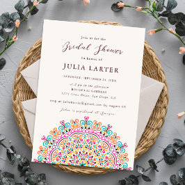 Retro Mexican Flourish Mandala Bridal Shower Inbjudningar