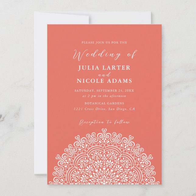 Retro Mexican Terrain Flourishing Mandala Wedding Inbjudningar (Framsida)