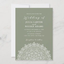 Retro Mexican Terrain Flourishing Mandala Wedding Inbjudningar