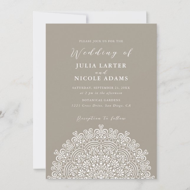 Retro Mexican Terrain Flourishing Mandala Wedding Inbjudningar (Framsida)