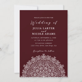 Retro Mexican Terrain Flourishing Mandala Wedding Inbjudningar