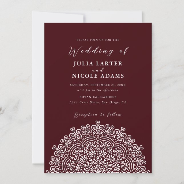 Retro Mexican Terrain Flourishing Mandala Wedding Inbjudningar (Framsida)