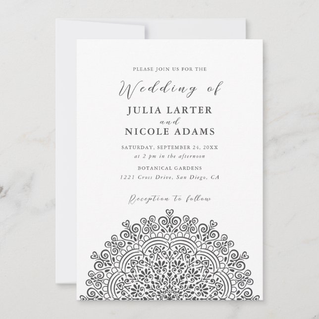 Retro Mexican Terrain Flourishing Mandala Wedding Inbjudningar (Framsida)