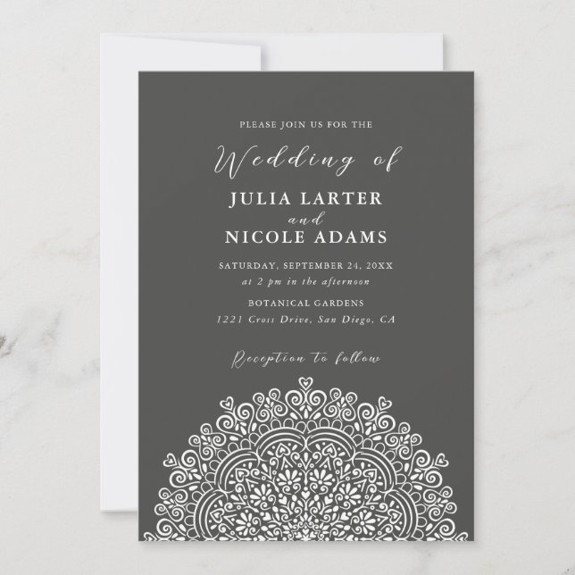 Retro Mexican Terrain Flourishing Mandala Wedding Inbjudningar (Framsida)