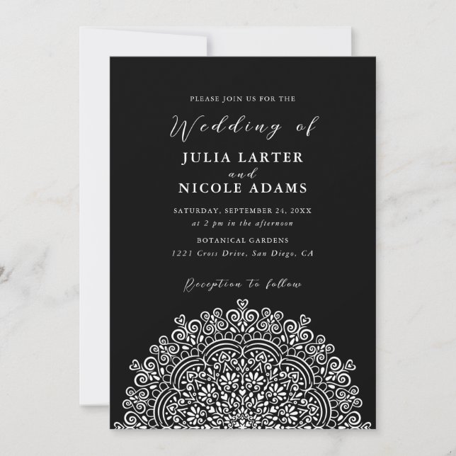 Retro Mexican Terrain Flourishing Mandala Wedding Inbjudningar (Framsida)