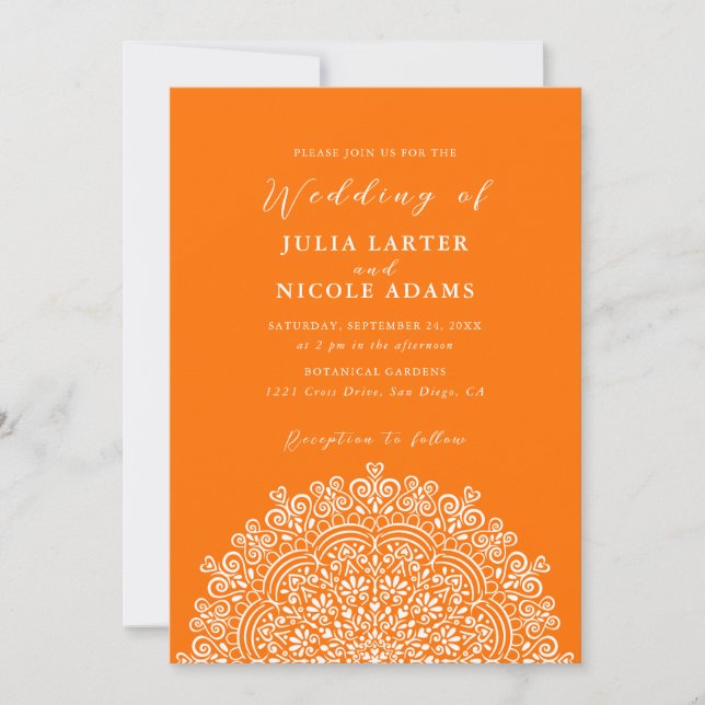 Retro Mexican Terrain Flourishing Mandala Wedding Inbjudningar (Framsida)