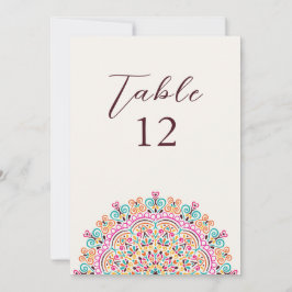 Retro Mexican Terrain Mandala Wedding Table Number Inbjudningar