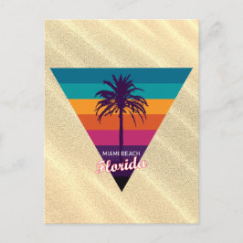 Retro Miami Beach Florida Travel Vykort