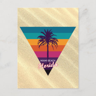 Retro Miami Beach Florida Travel Vykort