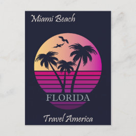 Retro Miami Beach Florida Vintage resor Vykort