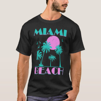 Retro Miami Beach Graphic Summer Helgdag T Shirt