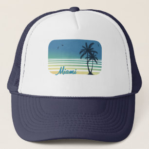 Retro Miami Beach Handflatan Träd party Sunset So Keps