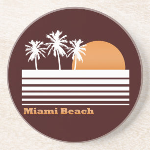 Retro Miami Beach kustfartyg Underlägg Sandsten