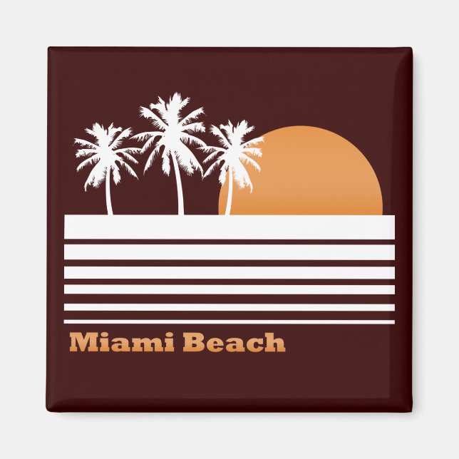 Retro Miami Beach Magnet (Framsidan)