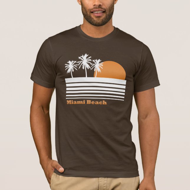 Retro Miami Beach T-tröja Tee (Framsida)
