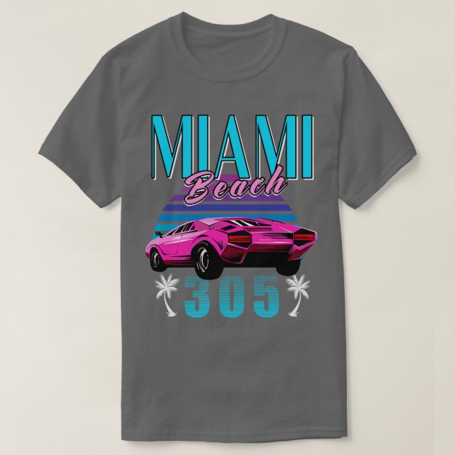 Retro Miami Florida 305 T Shirt (Design framsida)