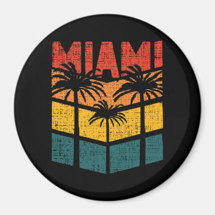Retro Miami Florida Beach Souvenir Handflatan Trä Magnet