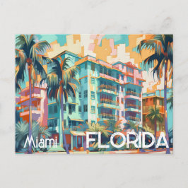 Retro Miami Florida South Beach Postcard Vykort