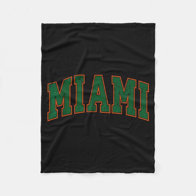 Retro Miami Florida Tee Men Women And Kids  Fleecefilt (Framsidan)